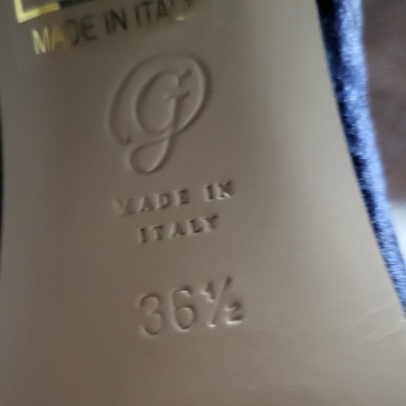 M. Gemi Blue Velvet Booties The Corsa Made in Italy 36 1/2   NWOB - Picture 11 of 15